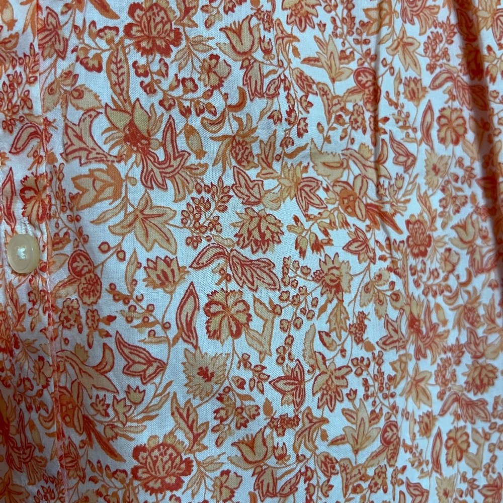 NWT Loft Peach Floral Button Down Blouse - Picture 3 of 4